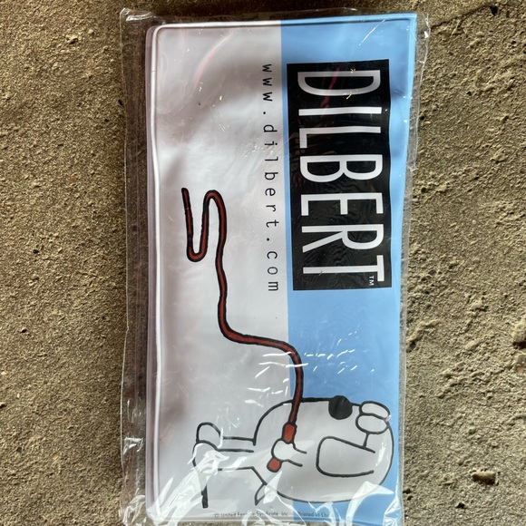 Vtg Dilbert Animated Cartoon Show Checkbook Holder With Calculator NEW - Picture 2 of 2